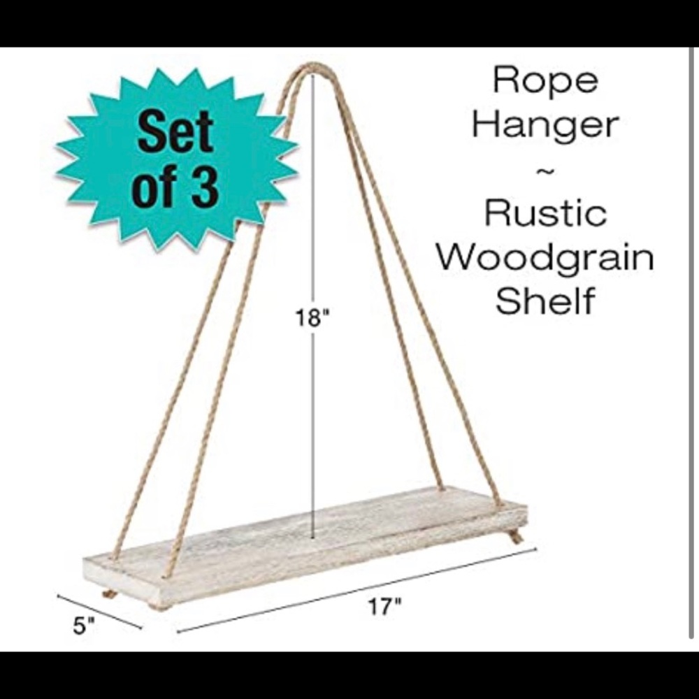3 rope hanger shelves - Picture 2 of 4